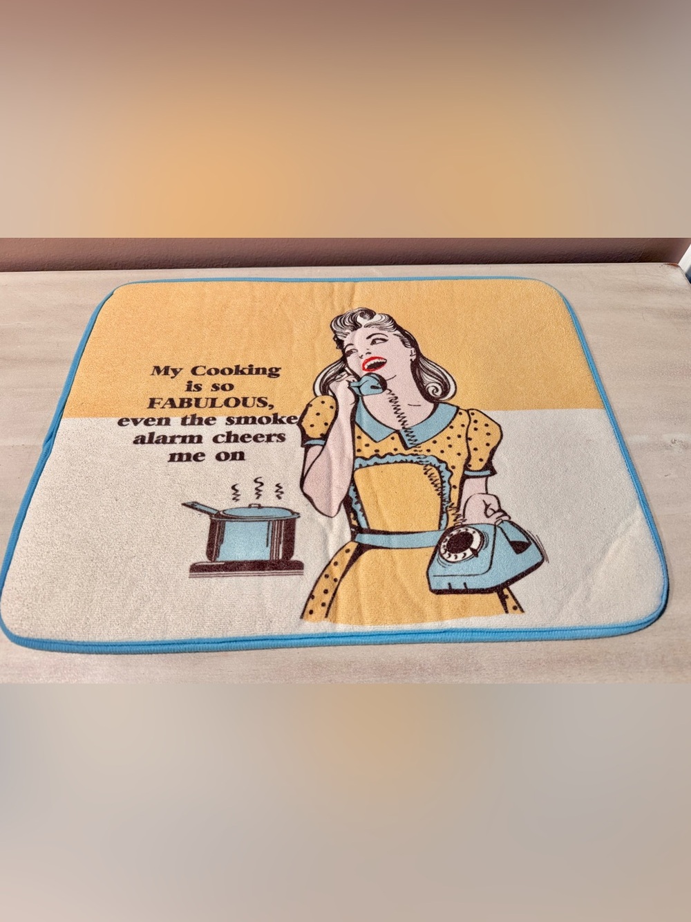Retro Pinup Dish Drying Mat